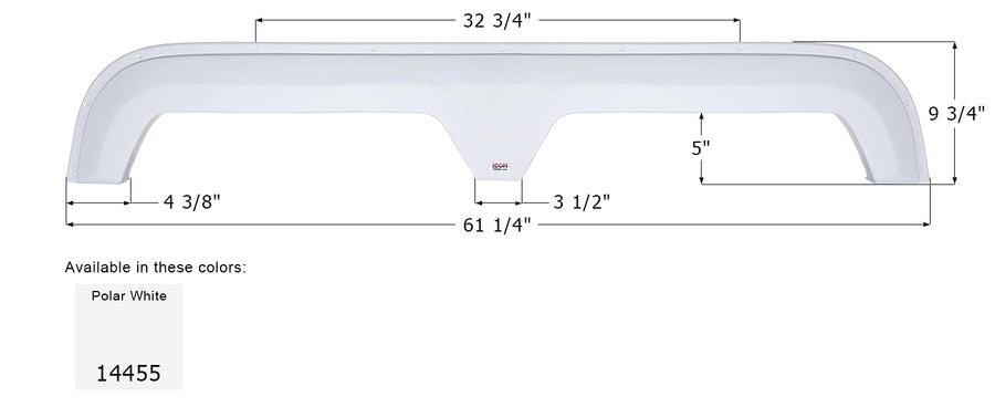 Fender Skirt ICON 14455, Tandem, Forest River, FS4455, Polar White