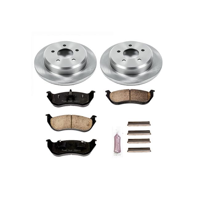 POWERSTOP Autospecialty KOE2984 Rear Replacement Brake Kit-OE Brake Rotors & Ceramic Brake Pads For Ford Crown Victoria, Lincoln Town Car, Mercury Grand Marquis [Model Specific]