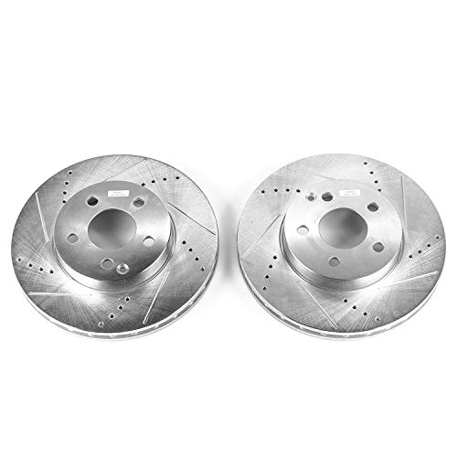 Power Stop EBR697XPR Evolution Front Drilled & Slotted Rotor Pair For Mercedes-Benz E320 2003-2009, E350 2006-2009 [Model Specific]