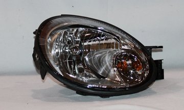 2003-2005 DODGE NEON CODE LMB; CHROME RIGHT HAND REPLACEMENT HEAD LIGHT TYC 20-6389-90 From 5/03