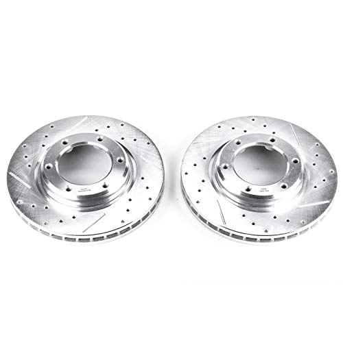Power Stop Front JBR742XPR Evolution Drilled & Slotted Rotor Pair For Lexus LX450 1996-1997, Toyota Land Cruiser 1993-1997 [Model Specific]