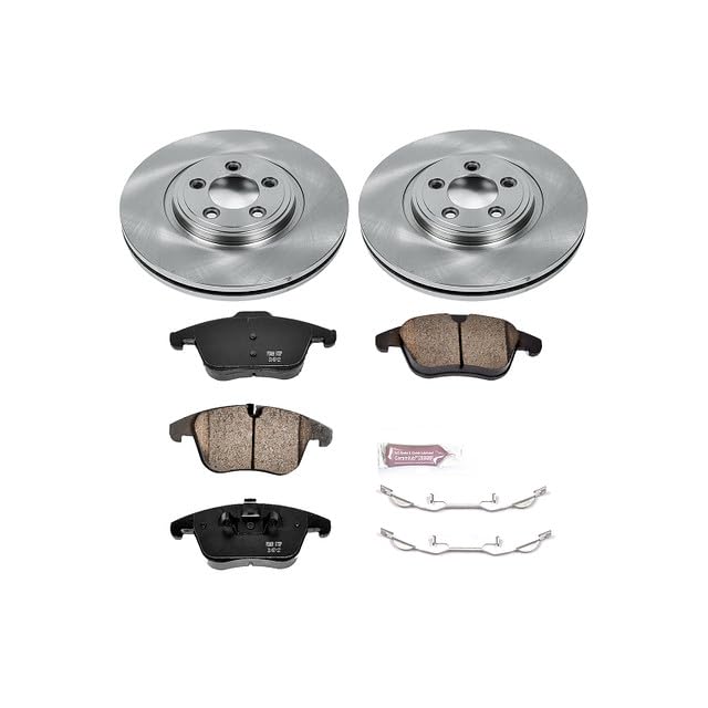 Power Stop Autospecialty KOE5636 Front Replacement Brake Kit-OE Brake Rotors & Ceramic Brake Pads For Jaguar S-Type, Jaguar Vanden Plas, Jaguar XF, Jaguar XJ8, Jaguar XK [Model Specific]
