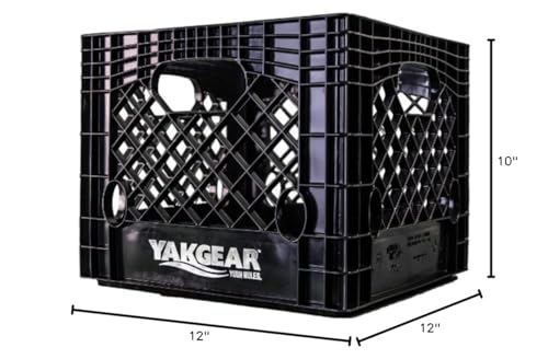 Deluxe YakGear Kayak Milk Crate - Durable Storage Solution with Universal Fit for Kayak Fishing and Boating Accessories | 1 Milk Crate