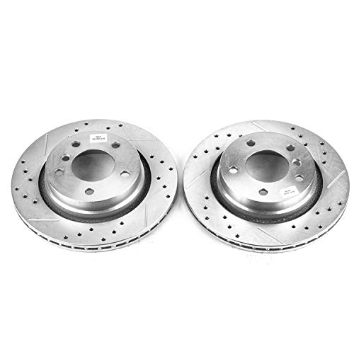 Rear Power Stop EBR631XPR Drilled & Slotted Evolution Rotor Pair