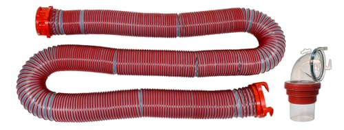 15-Foot Valterra Viper RV Sewer Hose Kit, Universal Sewer Hose for Camper RV, Includes Hose with Rotating Fittings, 90 Degree ClearView Sewer Adapter and 2 Drip Caps