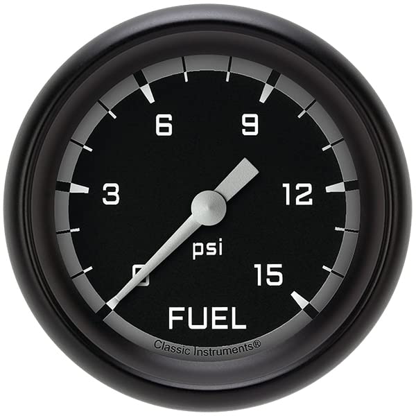 AX345GBPF Classic Instruments Gray 2-5/8" Fuel Pressure Gauge, AutoCross 15 psi