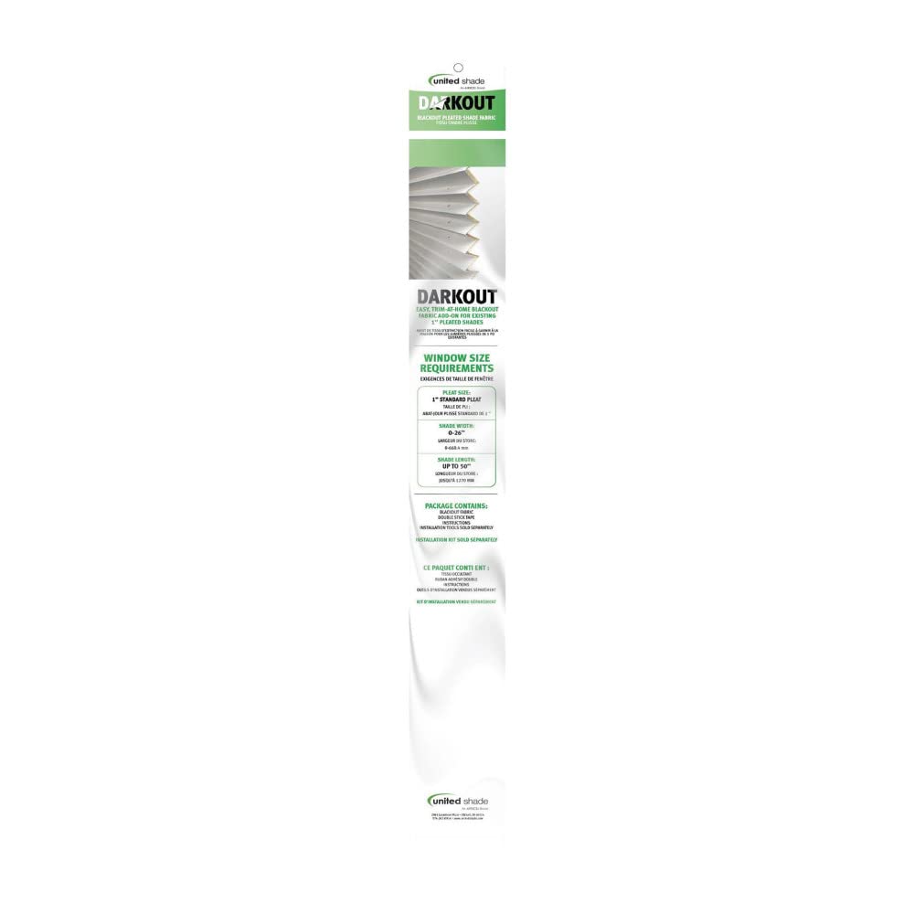 DARKOUT72 United Shade Pleated Shade Darkout Kit - 72" Wide x 50" Drop