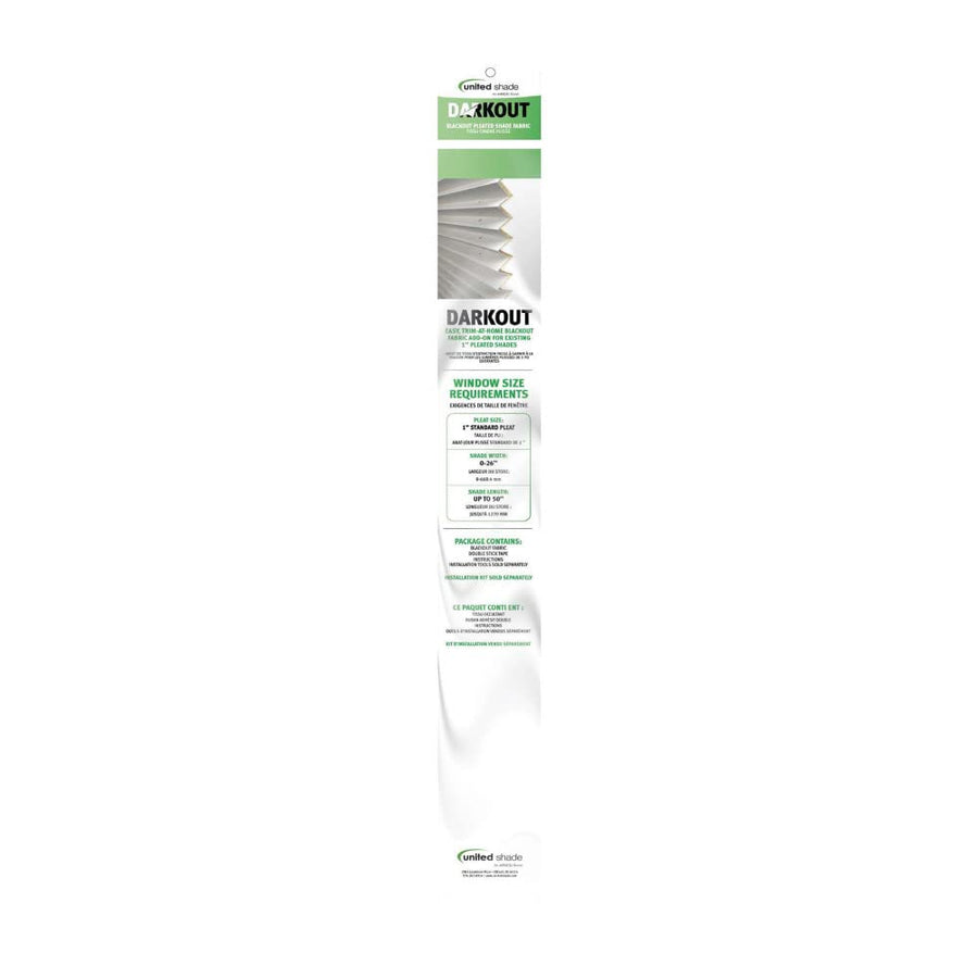 DARKOUT72 United Shade Pleated Shade Darkout Kit - 72" Wide x 50" Drop