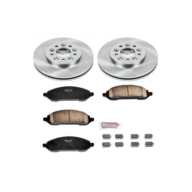 POWERSTOP Autospecialty KOE3051 Front Replacement Brake Kit-OE Brake Rotors & Ceramic Brake Pads For Ford Freestar 2004-2007, Mercury Monterey 2004-2007 [Model Specific]