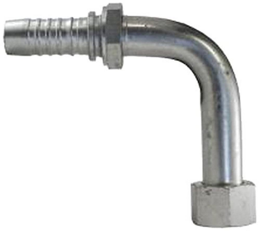 GlobalSpiral Couplings Gates 12GS-12FFORX90L, Female Flat-Face O-Ring Swivel, Zinc Plated Carbon Steel, 5.04", 90° Bent Tube, 3/4" ID