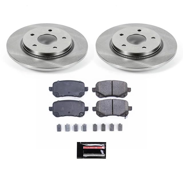 POWERSTOP Rear KOE4569 Autospecialty Replacement Brake Kit with Brake Rotors and Ceramic Brake Pads For 2008-2012 Town & Country | 2008-2011 Grand Caravan | 2009-2012 Journey VW Routan