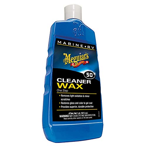 Meguiar's Once Step Marine/RV Cleaner Wax M5016 - Professional-Grade Cleaner, Polish and Protect for Long-Lasting Shine - Restores Color and Gloss, 16 Oz