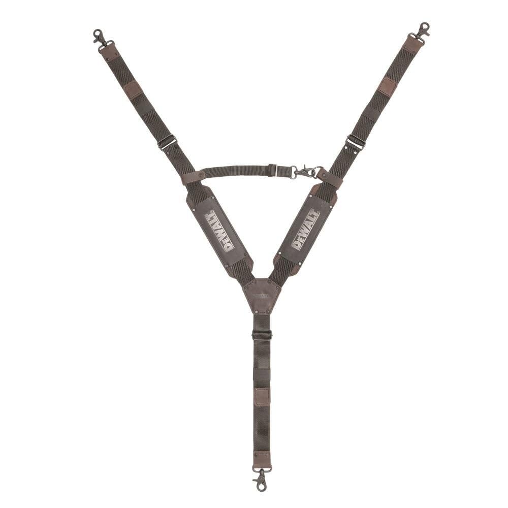 DEWALT Suspenders Leather Tool Belt, Y Back Design Adjustable, Heavy Duty Construction (DWST550116)