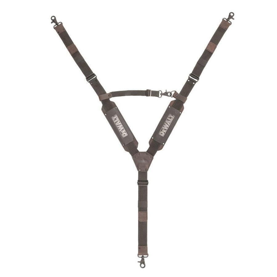 DEWALT Suspenders Leather Tool Belt, Y Back Design Adjustable, Heavy Duty Construction (DWST550116)