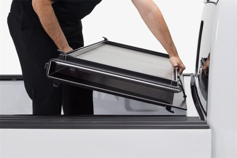 Professional LOMAX Series Tonneau Cover; Diamond Plate Finish; Split Rail B0010049