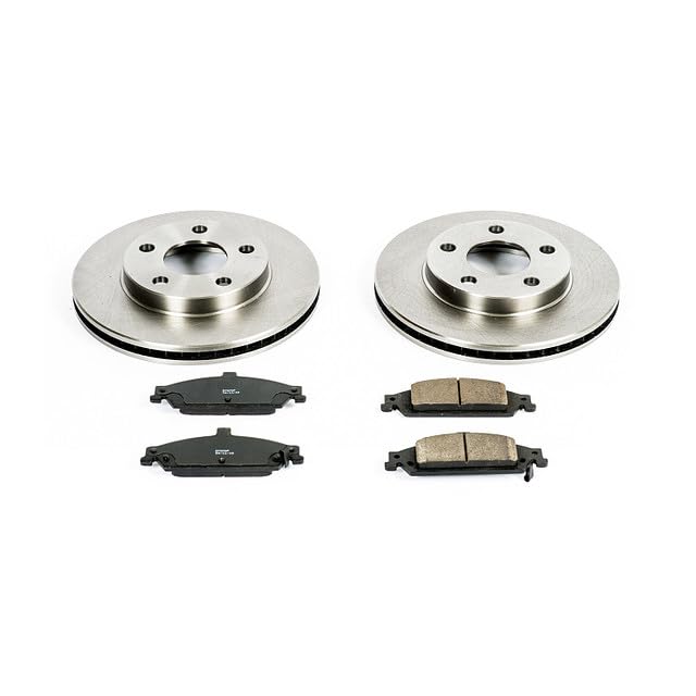 POWERSTOP Autospecialty KOE1551 Front Replacement Brake Kit-OE Brake Rotors & Ceramic Brake Pads For Classic, Malibu, Olds Alero, Olds Cutlass, Pontiac Grand Am [Model Specific]