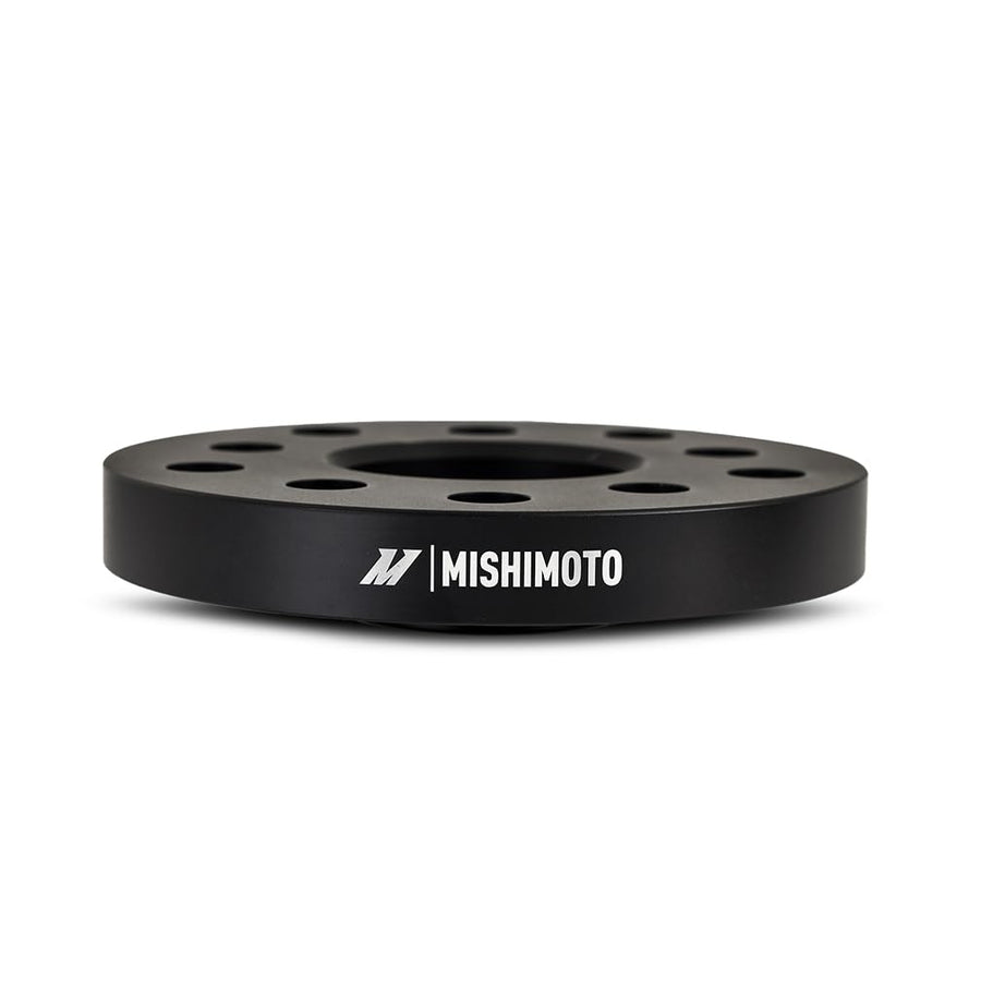 Mishimoto 5x100 / 5x112 Wheel Spacers, 57.1 Center Bore, M14x1.5, 15mm Thick, Black