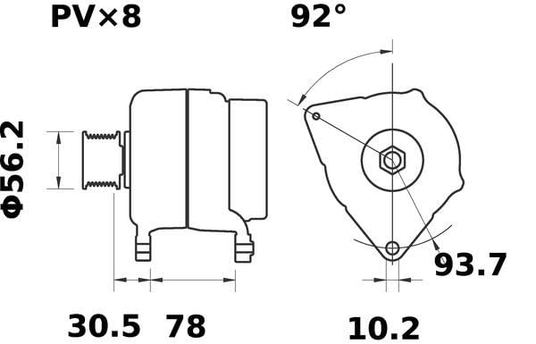 Eorig Mahle Grinding MG 74 Alternator
