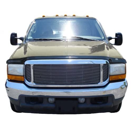 Hoodflector Bug Shield / Auto Ventshade [AVS] Hood Protector | Fits 1999 - 2007 GMC Sierra 1500, 01-06 Sierra 2500/3500, 07 Sierra 2500 HD Classic, 00-06 Yukon, 01-06, 1 pc. | Dark Smoke - 21022