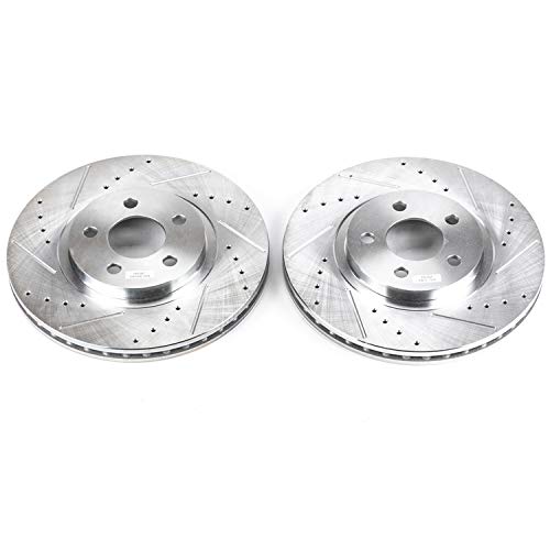 Power Stop AR8351XPR Evolution Front Drilled & Slotted Rotor Pair For Chrysler PT Cruiser 2001-2010 [Model Specific]