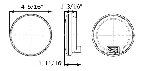 Optronics ONE STL003RK 4" Round LED Sealed Light Flange Mount Kit, Red