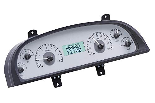 Dakota Digital VHX-94C-CAP-S-W Gauge Instrument System Compatible with 1994-96 Chevy Caprice/Impala SS Silver Alloy White Backlighting