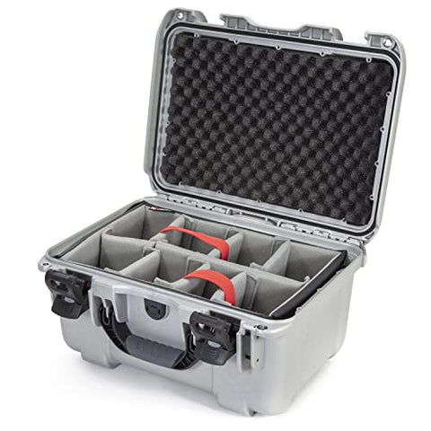 Medium Nanuk 918 Waterproof Hard Case with Padded Dividers 16.9" x 12.9" x 9.3" - Silver (918-2005)