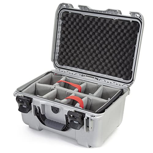 Medium Nanuk 918 Waterproof Hard Case with Padded Dividers 16.9" x 12.9" x 9.3" - Silver (918-2005)