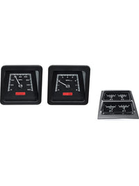 69 Chevy Camaro Dakota Digital with Console Gauges Analog Dash Black Alloy Red VHX-69C-CAC-K-R