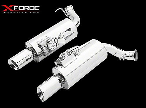 304 Stainless Steel Oval Muffler XFORCE VX9E-24325 8"x 5" x 24" East West Centre 3" centre inlet dual 2.5" Outlet