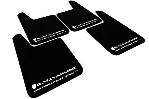 Rally Armor Universal MSpec Mud flap White logo MF20-MSUR-BK/WH