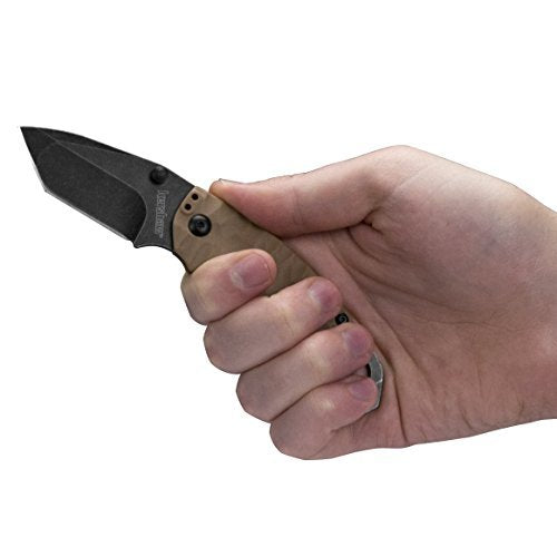 Kershaw II Shuffle Folding Pocket Knife, 2.6 Inch Stainless Steel Tanto Blade, EDC Utility, with Flathead Screwdriver, Reversible Carry, Manual Opening, Everyday Carry Pocket Knife for Men and Women