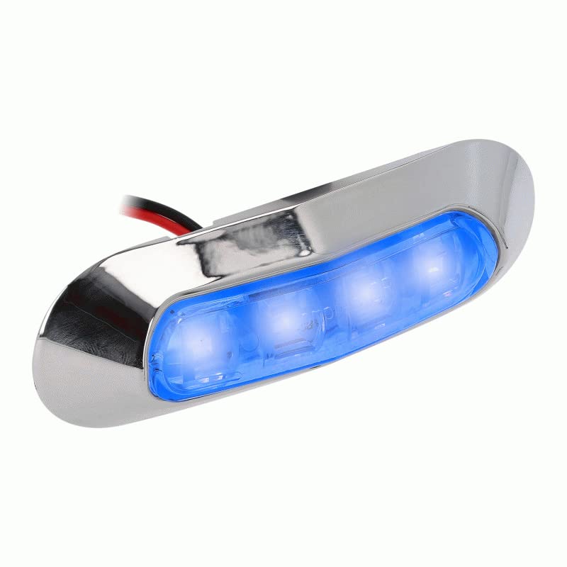 METRA - 4-LED Blue Accent Light - Chrome Plastic Bezel (ML-AL4CL-B)