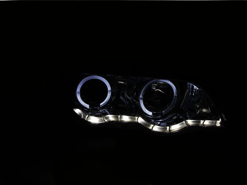 Projector Headlight Set ANZO USA w/LED Halo-Chrome 121397
