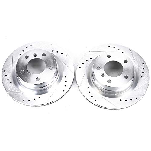 Rear Power Stop EBR1020XPR Drilled & Slotted Evolution Rotor Pair For BMW 325i 2006, BMW 328i 2007-2013 [Model Specific]