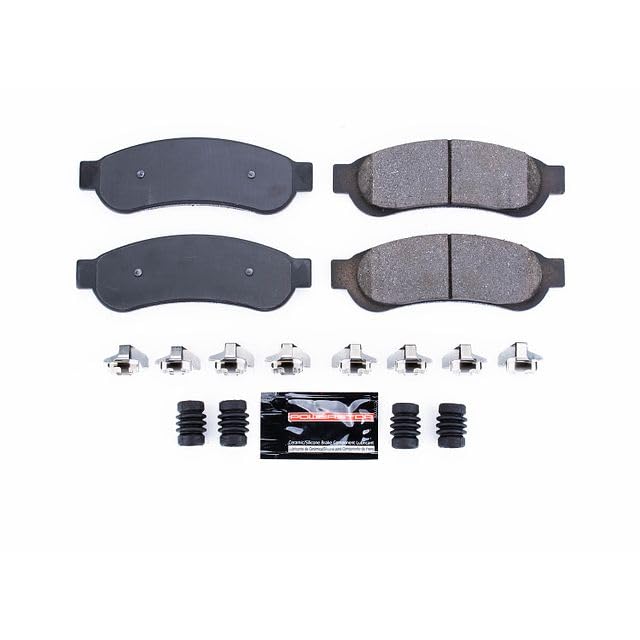 Power Stop Z23-1334 Z23 Evolution Sport Carbon Fiber Infused Ceramic Brake Pads with Hardware For Ford F-250 Super Duty, Ford F-350 Super Duty, Ford F-450 Super Duty [Model Specific]