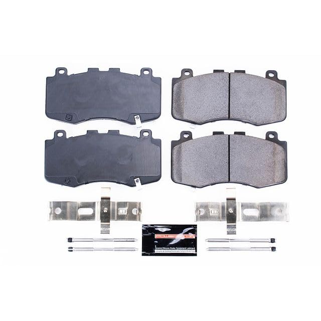 Power Stop Z23-6006 Z23 Evolution Sport Carbon Fiber Infused Ceramic Brake Pads with Hardware For Dodge Durango 2021, Jeep Grand Cherokee 2018-2021 [Model Specific]