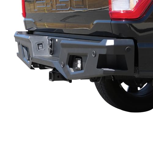 Heavy Duty Black Horse Armour Rear Bumper Matte Black Compatible with 2021-2025 Ford F-150|2022-2025 Ford F-150 Lightning-ARB-F121