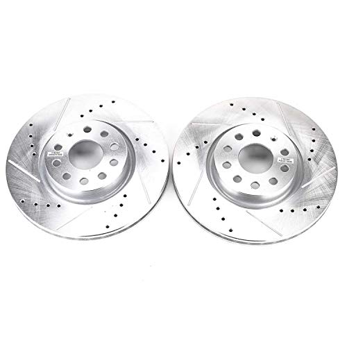 Front Power Stop EBR898XPR Drilled & Slotted Evolution Rotor Pair