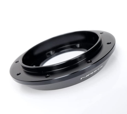 NRG Innovations Universal Steering Wheel 1/2" Spacer, 6061 Aluminum Hub Spacer w/Horn Space, 6x70mm Bolt Patterns 6 Hole to 9 Hole Adapter, Black, NRG-SRK-69BK