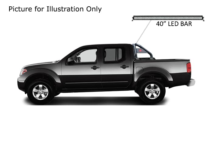 Classic Roll Bar Black Horse Includes 1 40in LED Light Bar Compatible with 2005-2021 Nissan Frontier-RB007BK-KIT