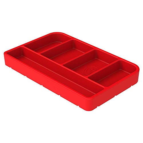 Flexible S&B Non-Slip Silicone Tool Tray | Tool Mat | Tool Organizer | Tool Holder (Small, Red, 80-1001S)