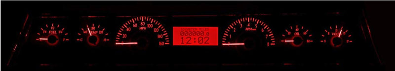 Dakota Digital VHX-66C-CVL-C-R Analog Gauge System Compatible with 1966-67 Chevy Chevelle El Camino Carbon Fiber Red Backlighting