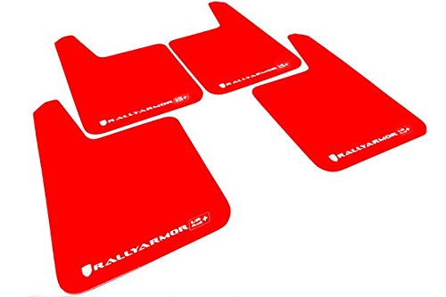 Rally Armor Red, White MF20-URP-RD/WH Mud Flap with Logo (Larger Universal Fitment (no Hardware) UR Plus), 1 Pack