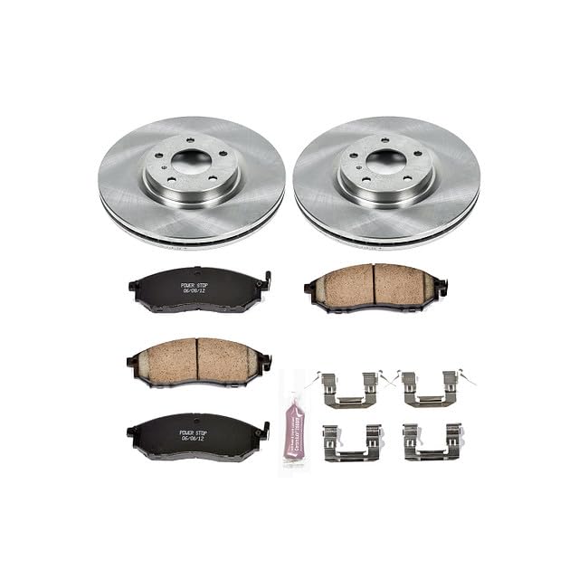 POWERSTOP Autospecialty KOE112 Front Replacement Brake Kit-OE Brake Rotors & Ceramic Brake Pads For EX35 E G25 G35 G37 M35 M35h M37 M45 M56 INFINITI Q70 Q70L QX50 QX70 350Z 370Z [Model Specific]