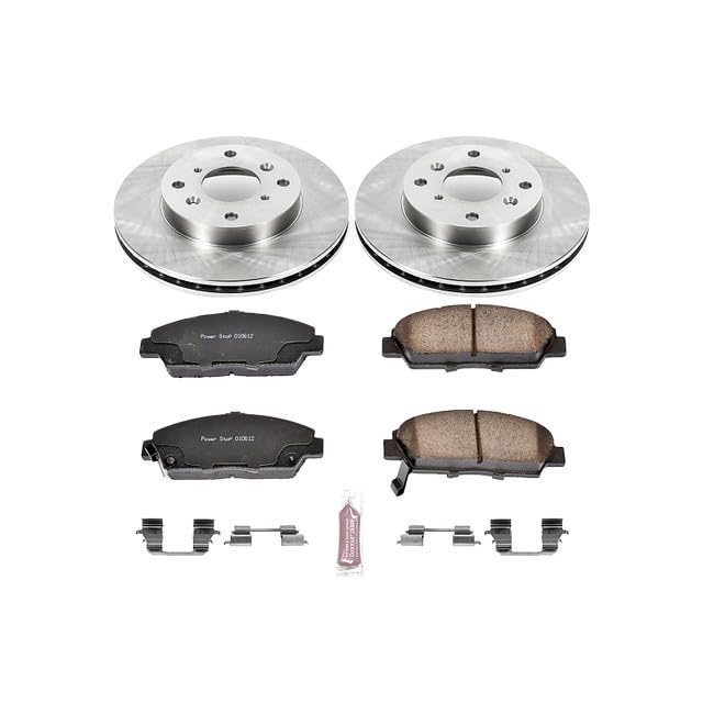 Power Stop Autospecialty KOE1033 Front Replacement Brake Kit-OE Brake Rotors & Ceramic Brake Pads For Honda Prelude 1992-1996 [Model Specific]