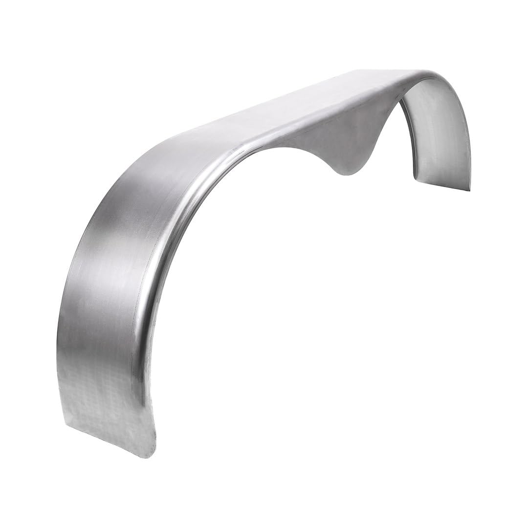 Towing Husky F0010 Tandem Axle Trailer Fender Teardrop 72 Inch x 10.75 Inch x 20.5 Inch Oil-Coated Raw 16-Gauge Cold Rolled Steel, Fits 15–16 Inch Wheels, 1 Inch Front Radius and 90 Angle Back Single