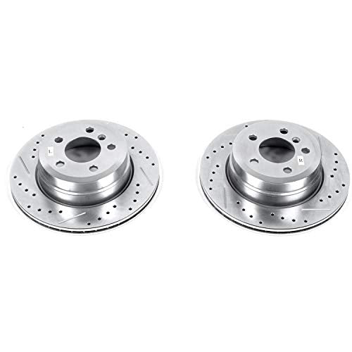 Rear Power Stop EBR1031XPR Drilled & Slotted Rotor Pair For BMW X5 2007-2018, BMW X6 2010-2019 [Model Specific]