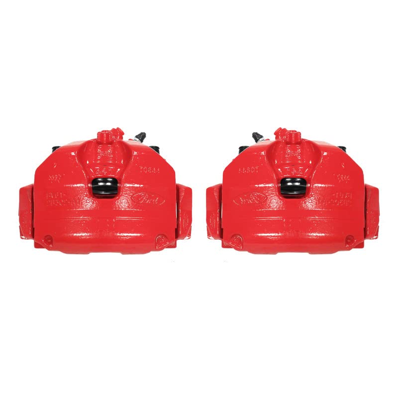 Power Stop S5482 Front Pair of High-Temp Red Powder Coated Calipers