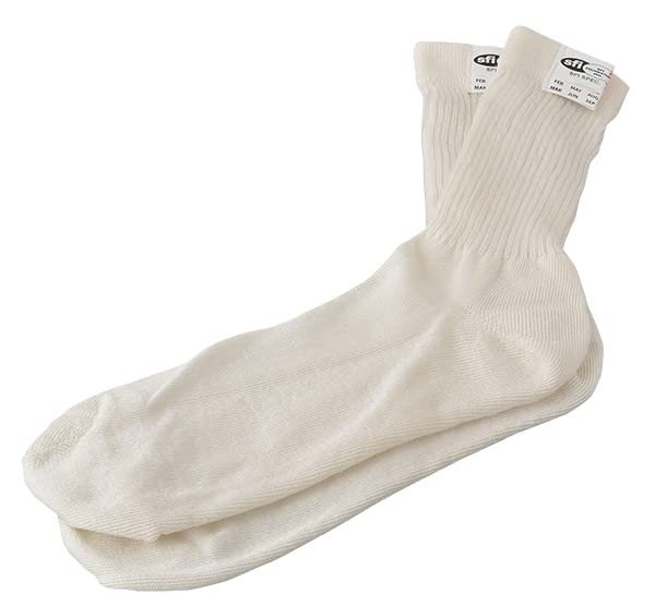 Nomex Sock SIMPSON Unisex Adult Modern 23032A (One Size Fits All- SFI 3.3), White/Sfi